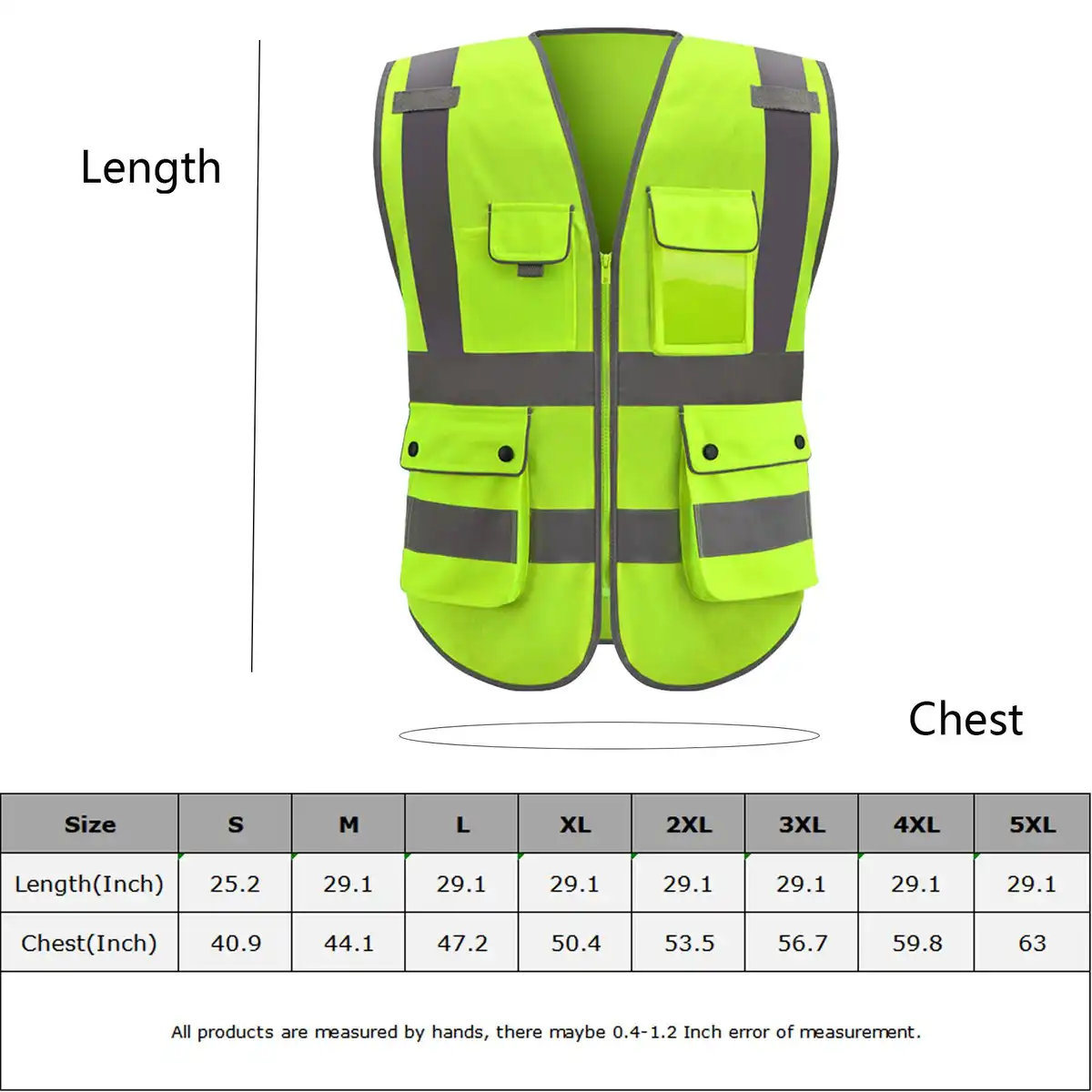 Reflective Safety Vest with Pockets product detail view