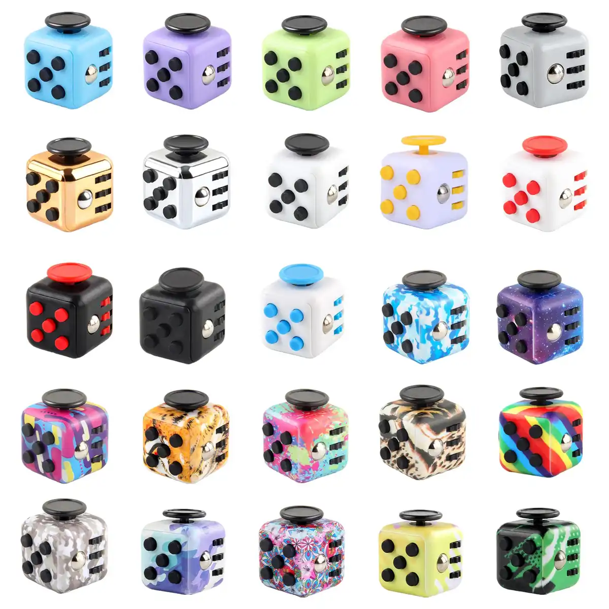 6 Sided Fidget Cube Anxiety Relief Toy alternate product angle