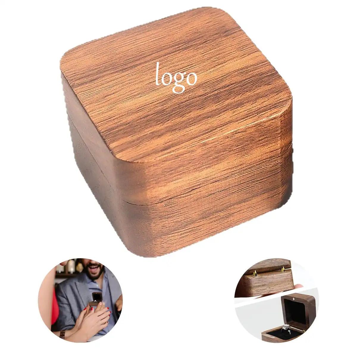 Magnetic Wooden Ring Storage Box