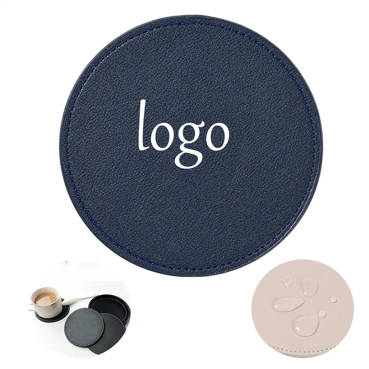 Premium Leather Coasters with Stand
