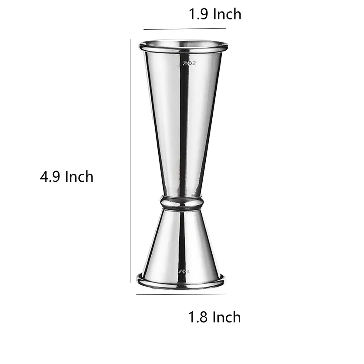 Japanese Double Cocktail Jigger 1oz 2oz product detail view