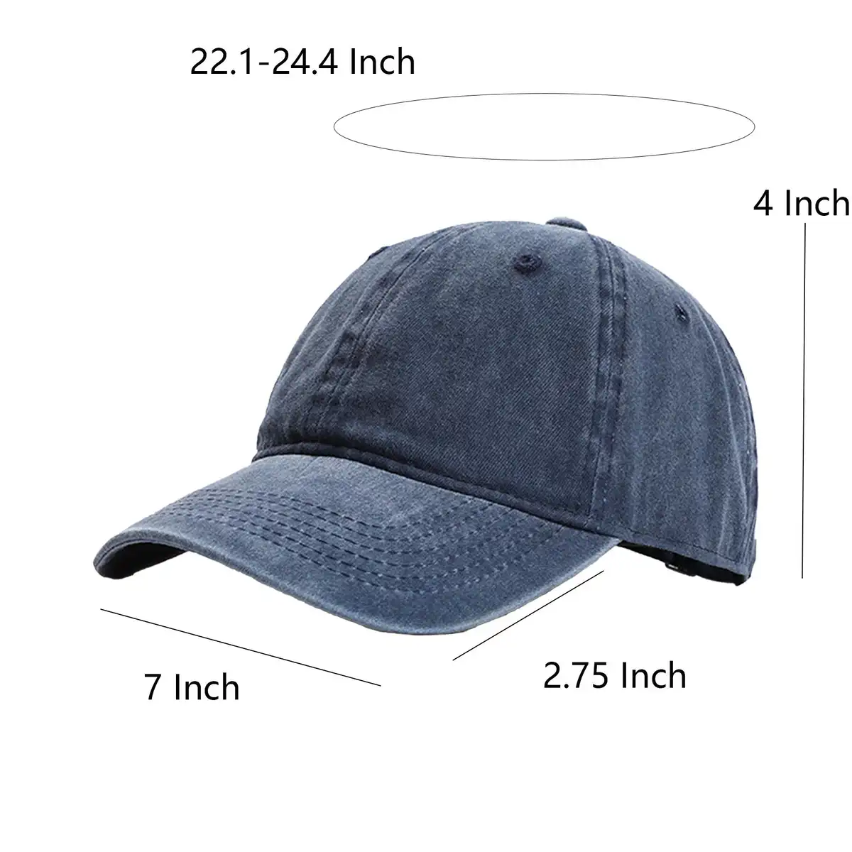 Vintage Distressed Cotton Baseball Cap product detail view