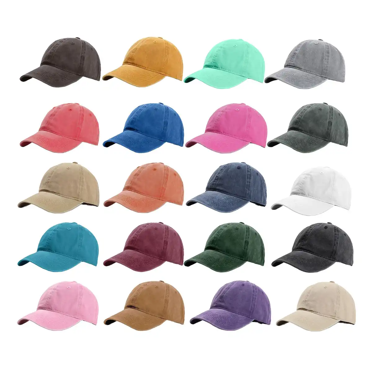 Vintage Distressed Cotton Baseball Cap alternate product angle