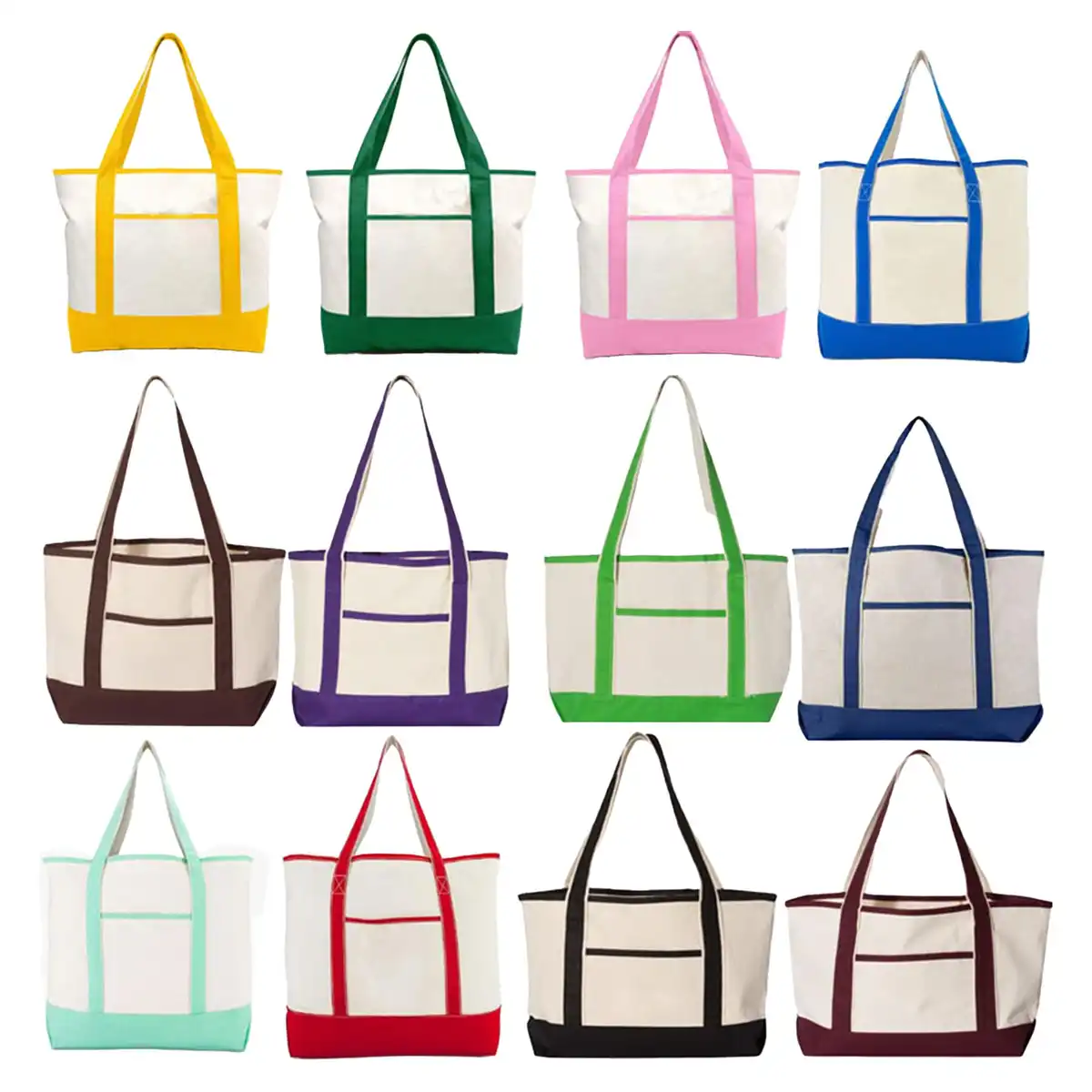 Heavy Duty Canvas Tote with Pockets alternate product angle
