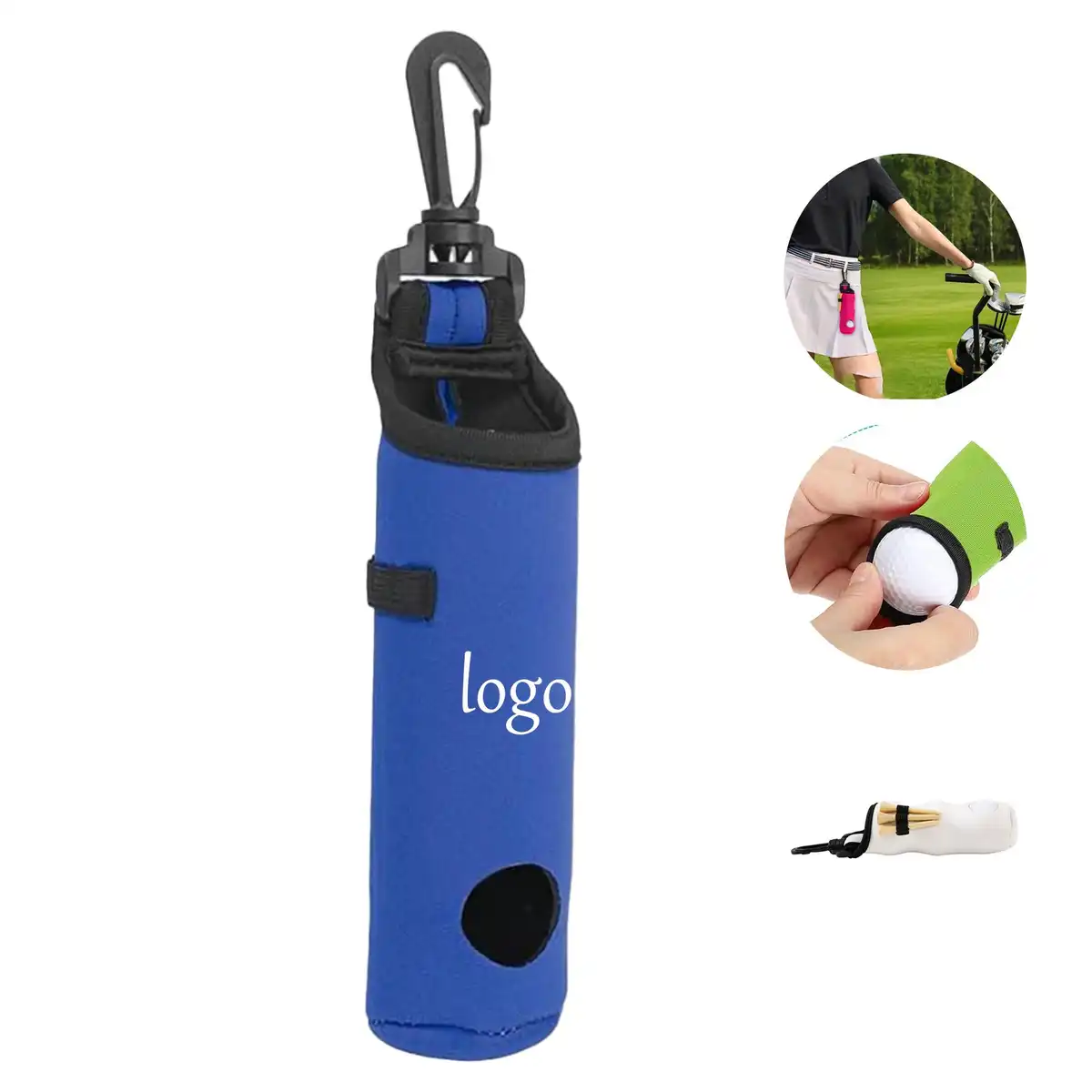 Lightweight Golf Ball Pouch with Tee Holder