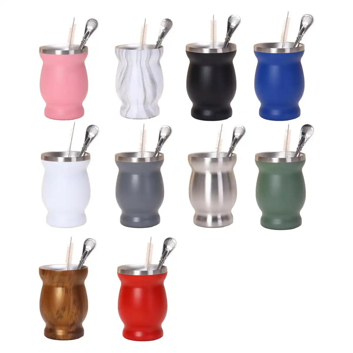 Double Wall Stainless Steel Mate Set alternate product angle