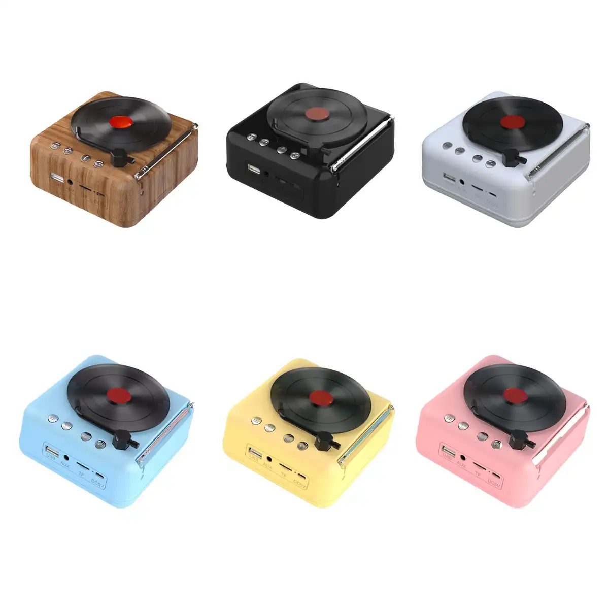 Retro Bluetooth Turntable Speaker alternate product angle
