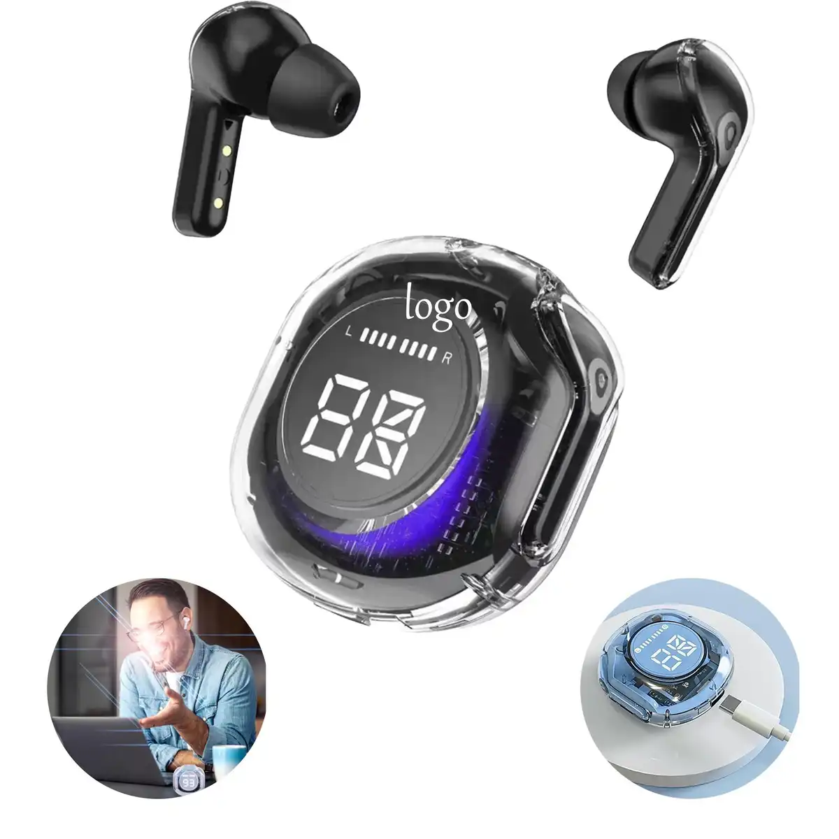 Wireless Earbuds Digital Display
