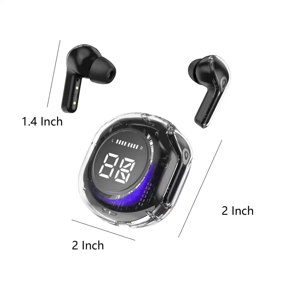 Wireless Earbuds Digital Display product detail view