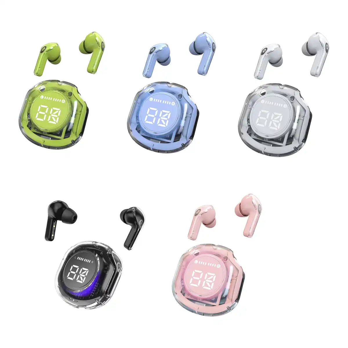 Wireless Earbuds Digital Display alternate product angle
