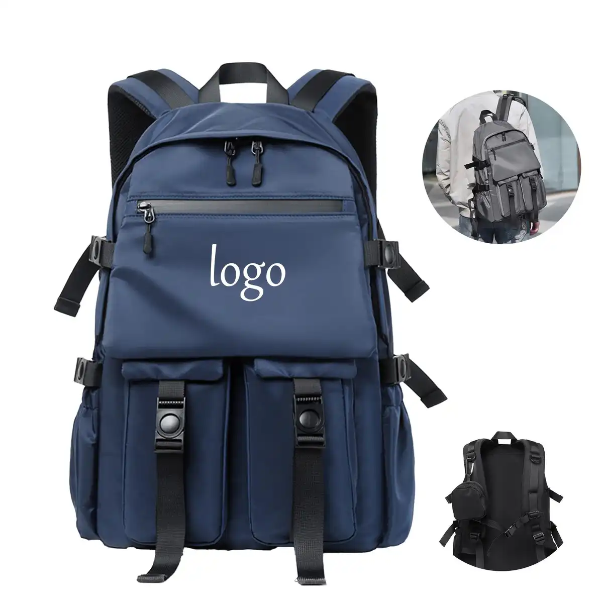 Urban Commuter Backpack with Earbuds Pouch