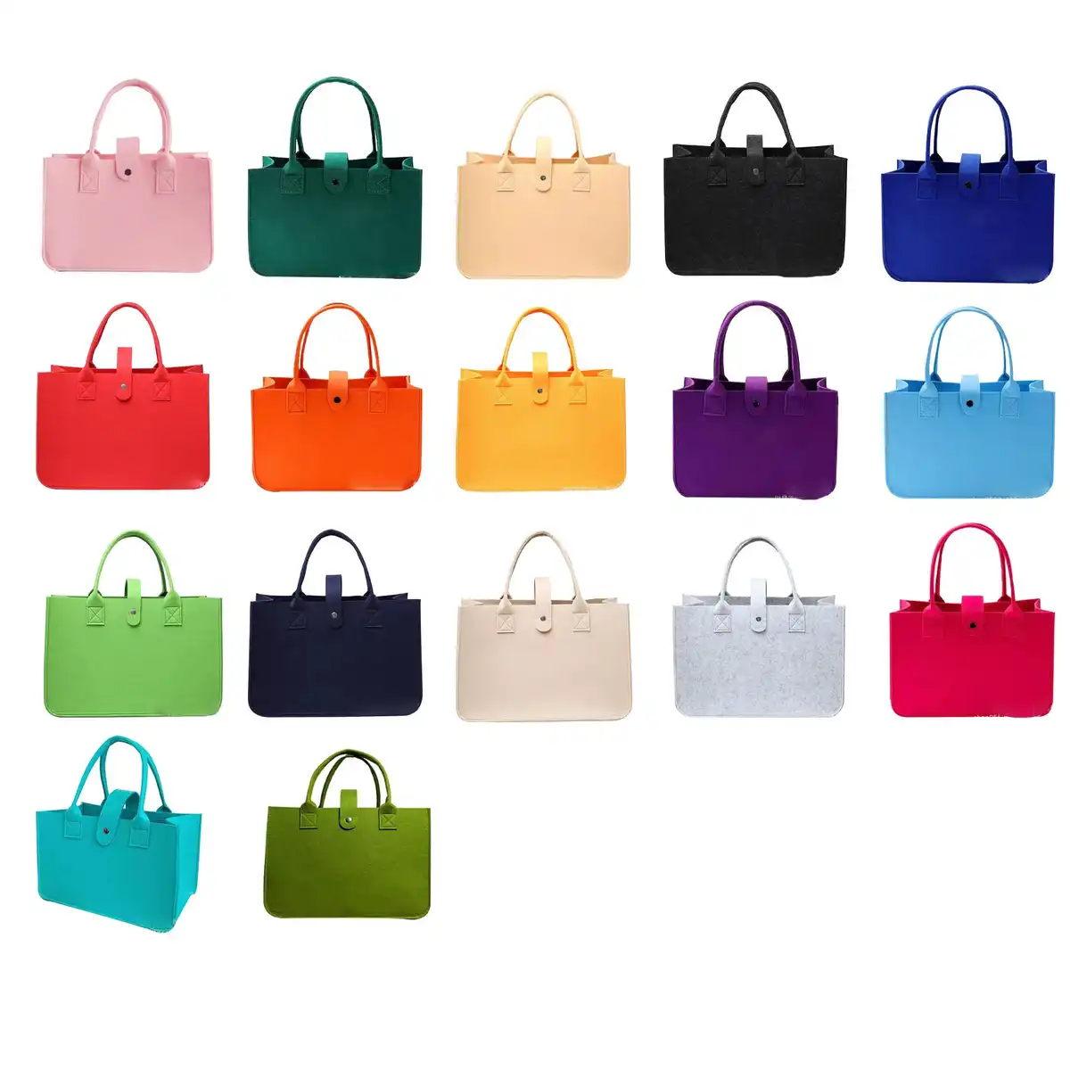 Felt Tote Bag with Secure Zipper alternate product angle