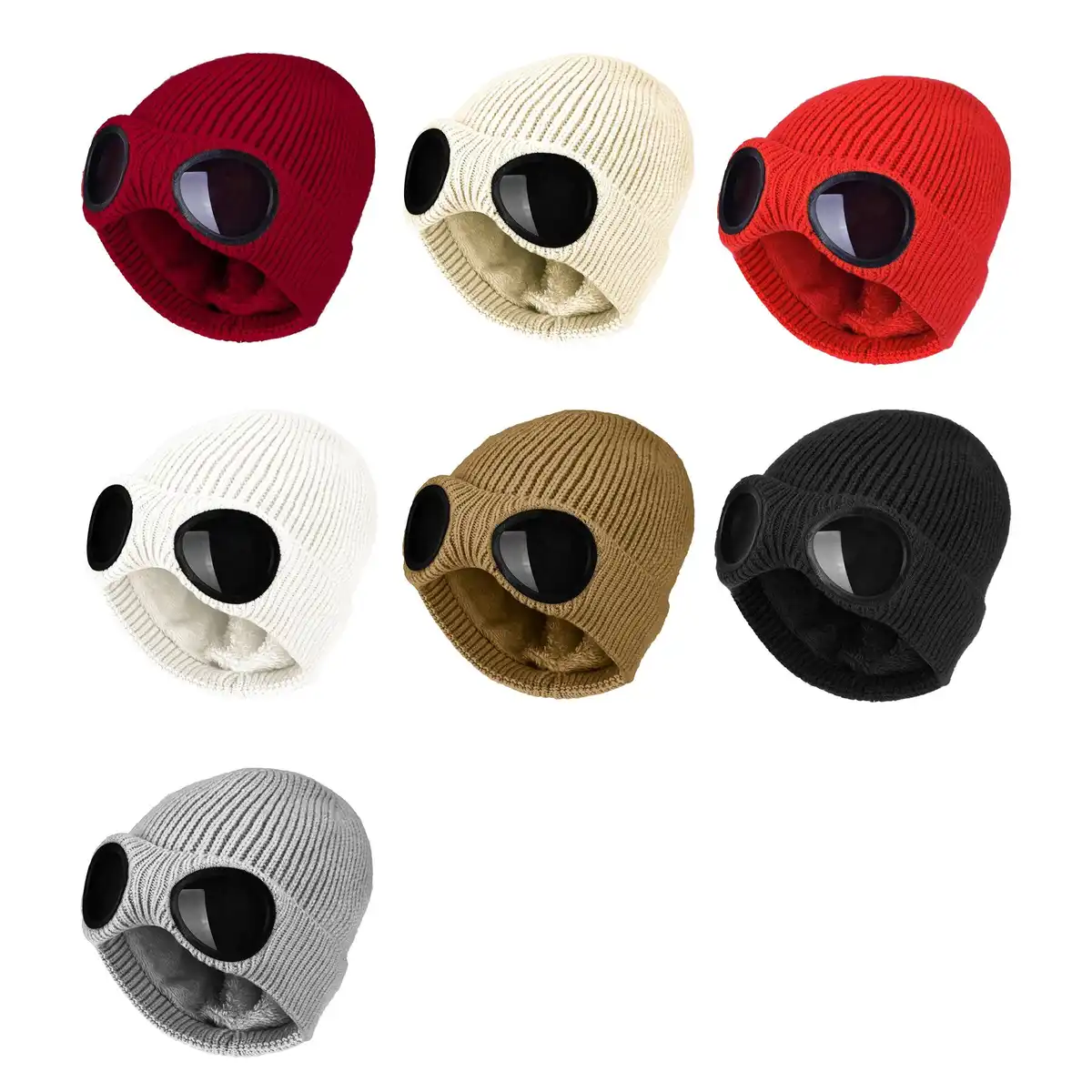 Unisex Knit Hat Goggle Set alternate product angle