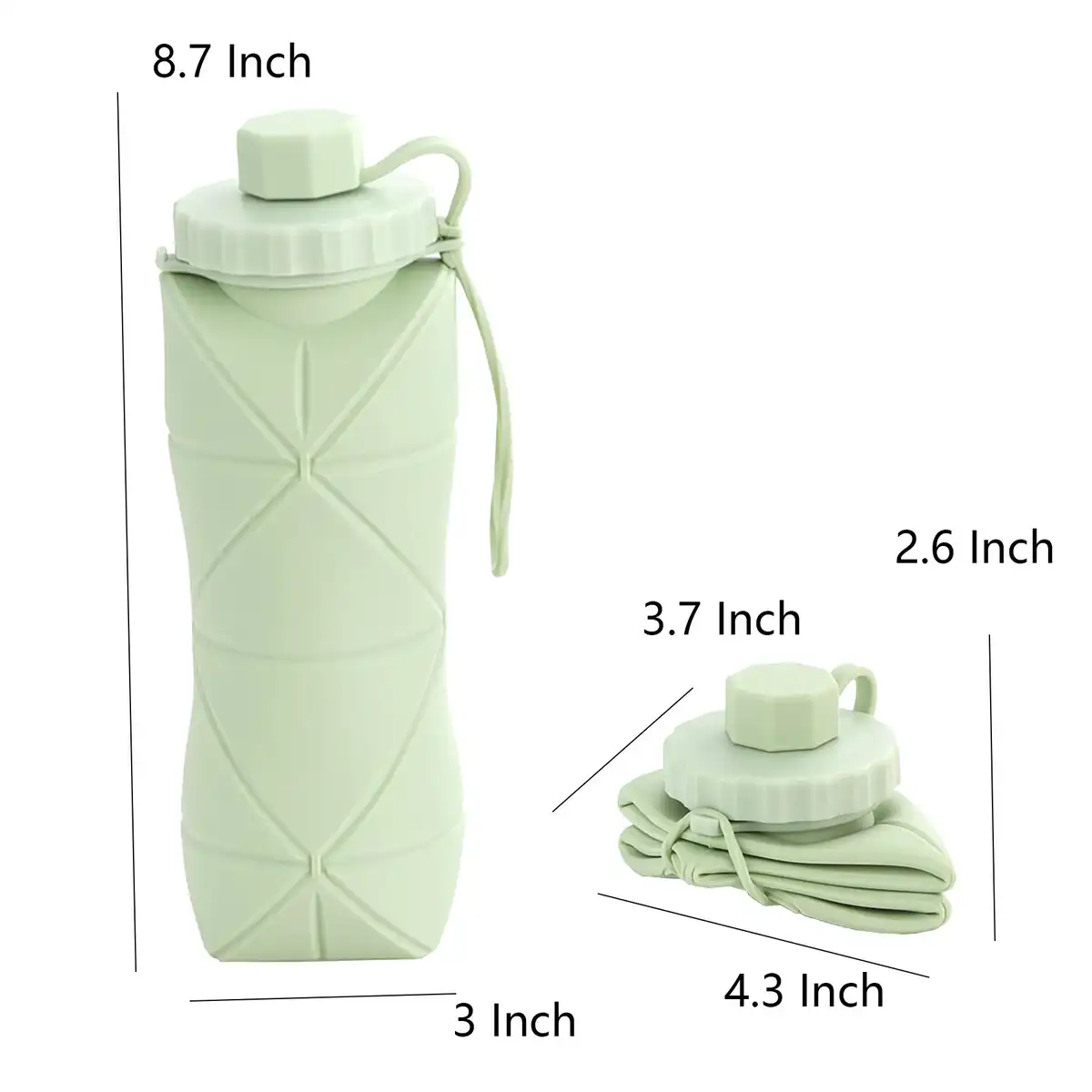 Compact Foldable Silicone Hydration Bottle product detail view