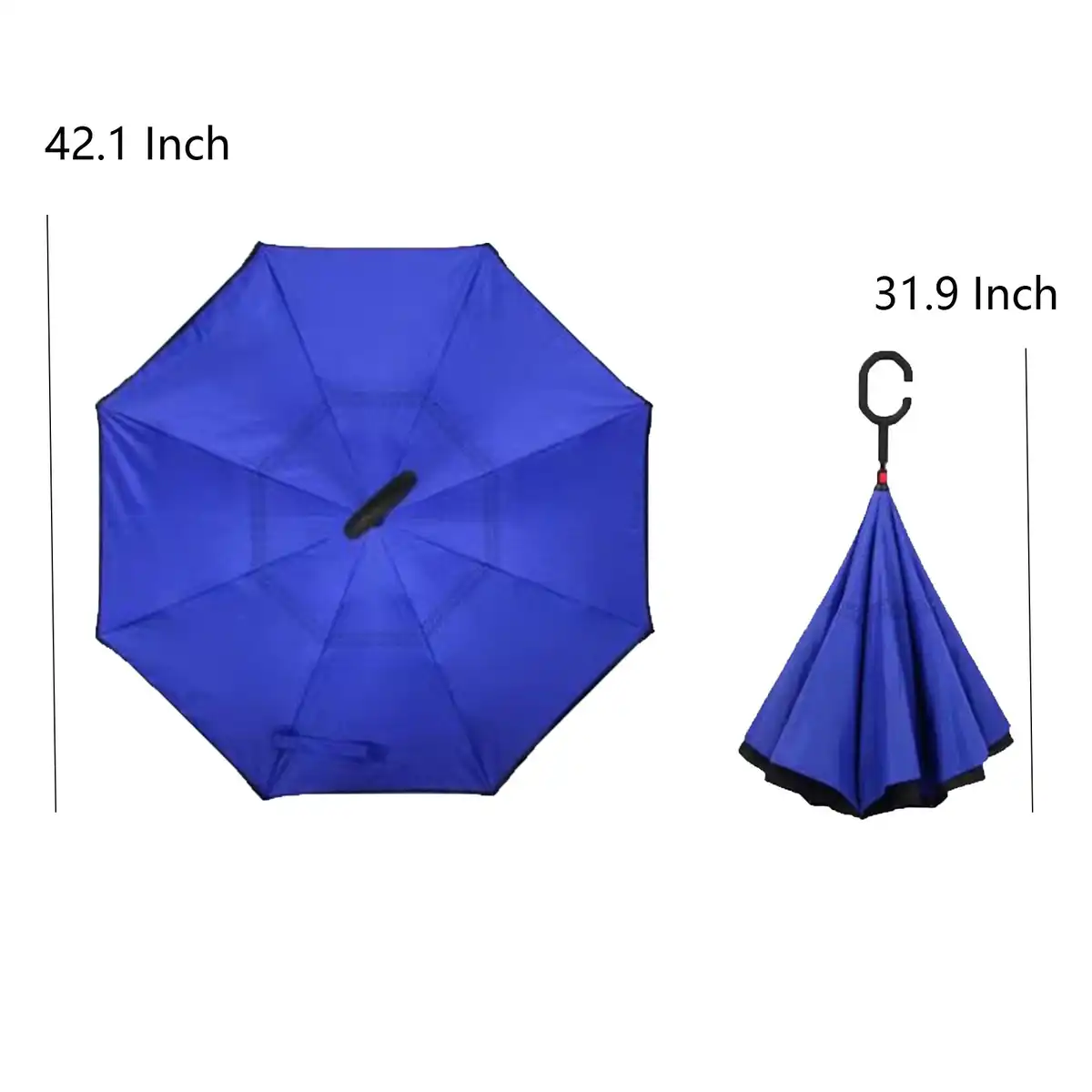Windproof UV Protection Umbrella with C Handle product detail view