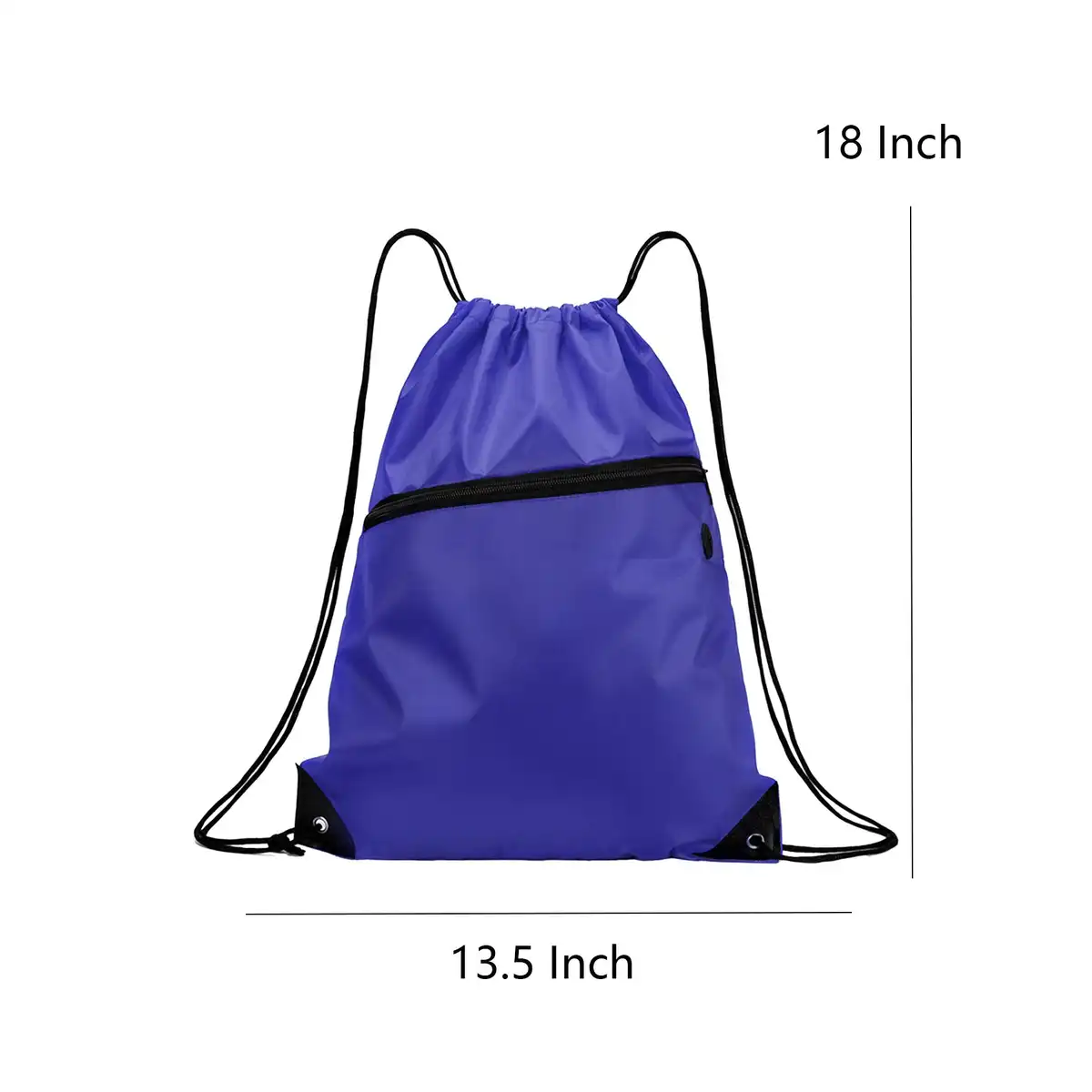 Lightweight Drawstring Daypack with Zip product detail view