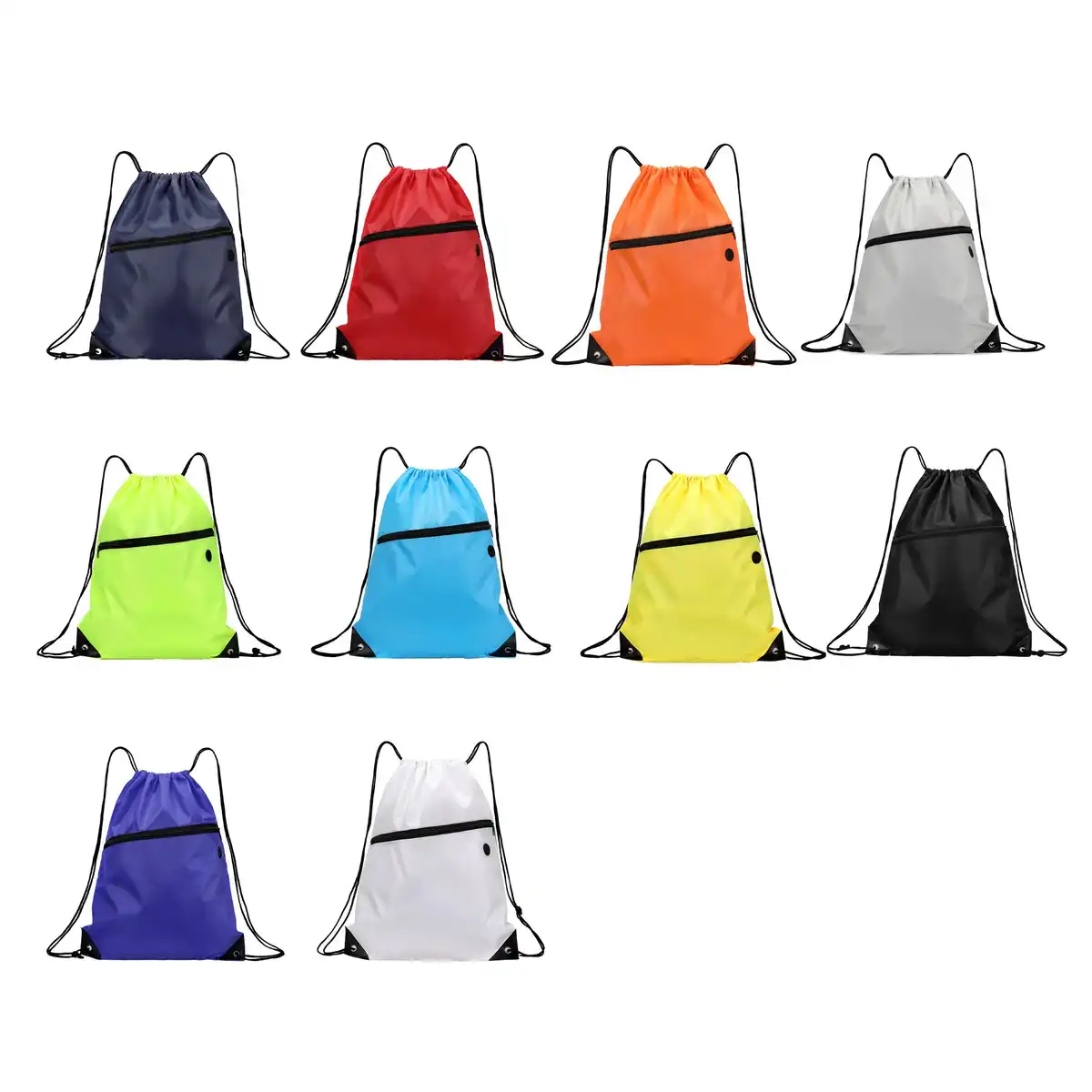 Lightweight Drawstring Daypack with Zip alternate product angle