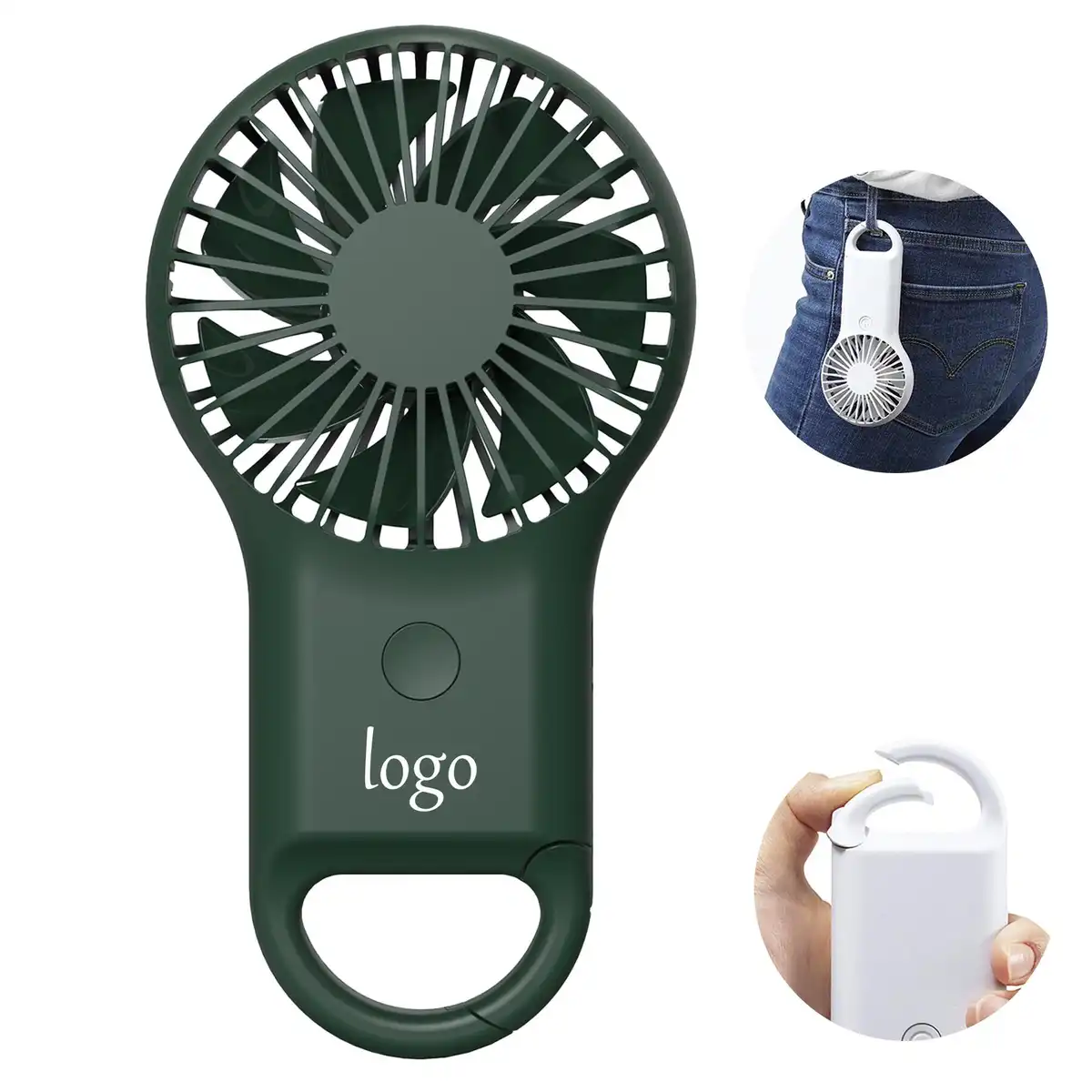 Rechargeable Carabiner Clip Fan Tri Speed