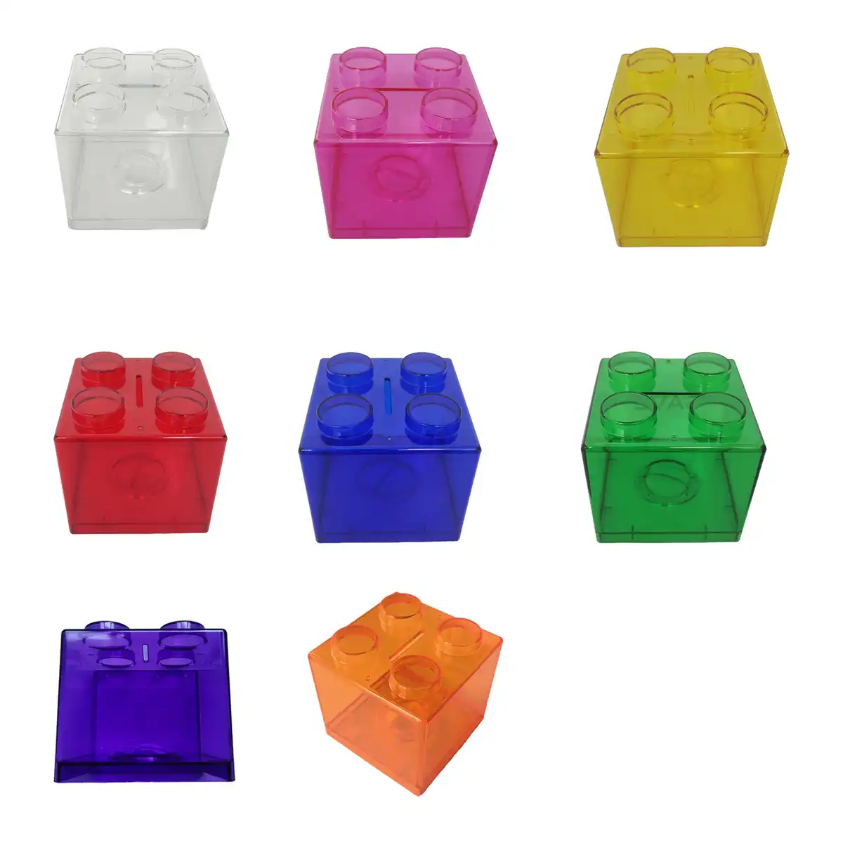 Colorful Acrylic Savings Coin Bank Blocks alternate product angle