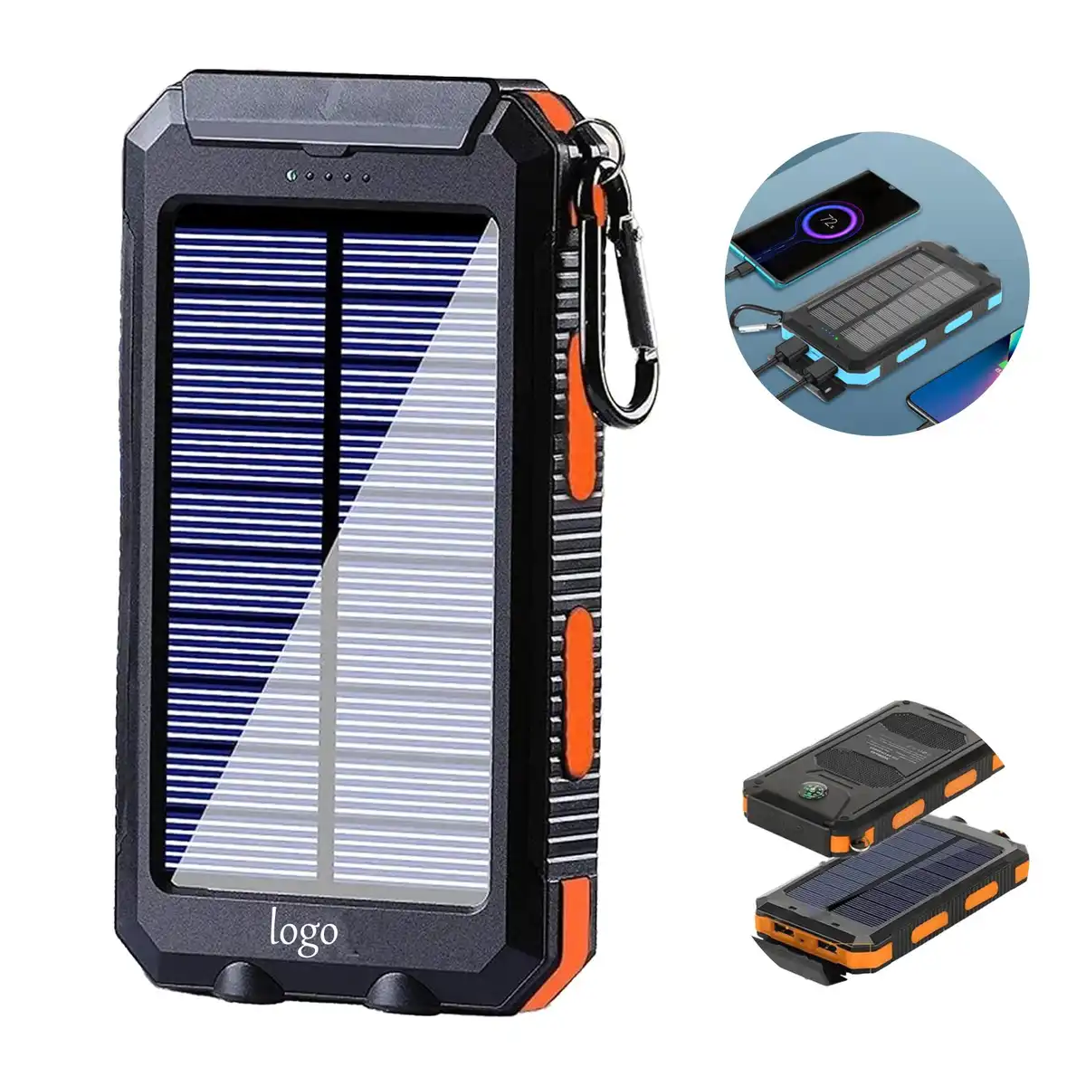 Rugged Solar Charger with Dual Lights