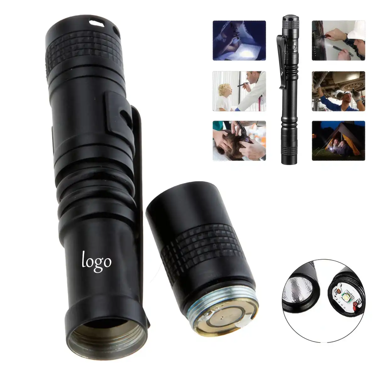 Mini LED Flashlight Keychain Clip