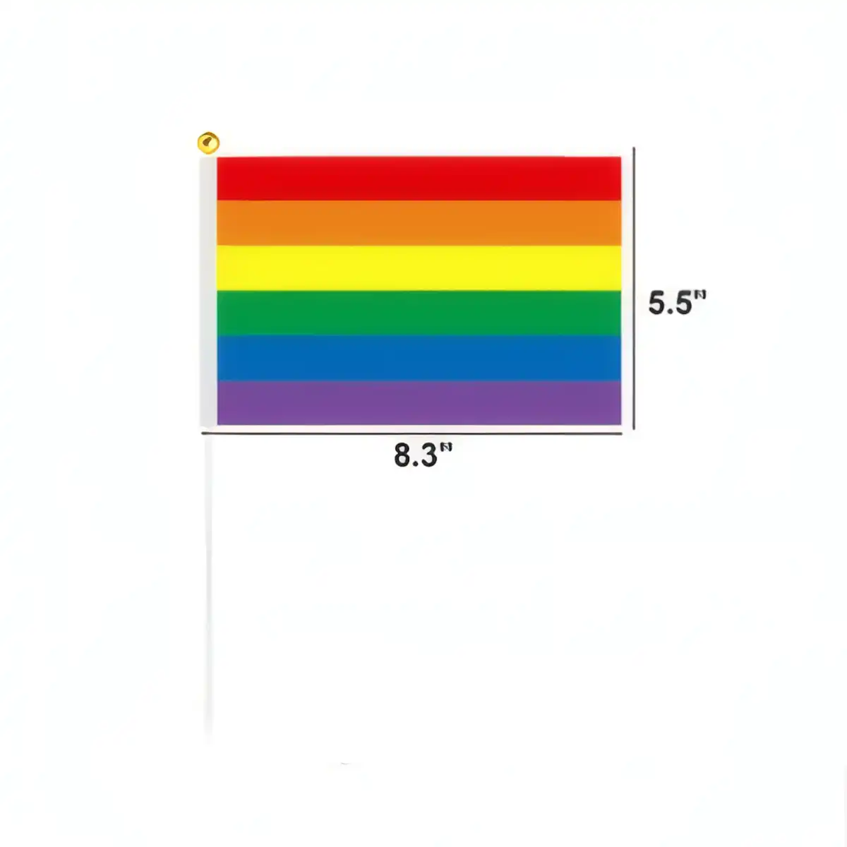 Vibrant Rainbow Pride Stick Flags product detail view