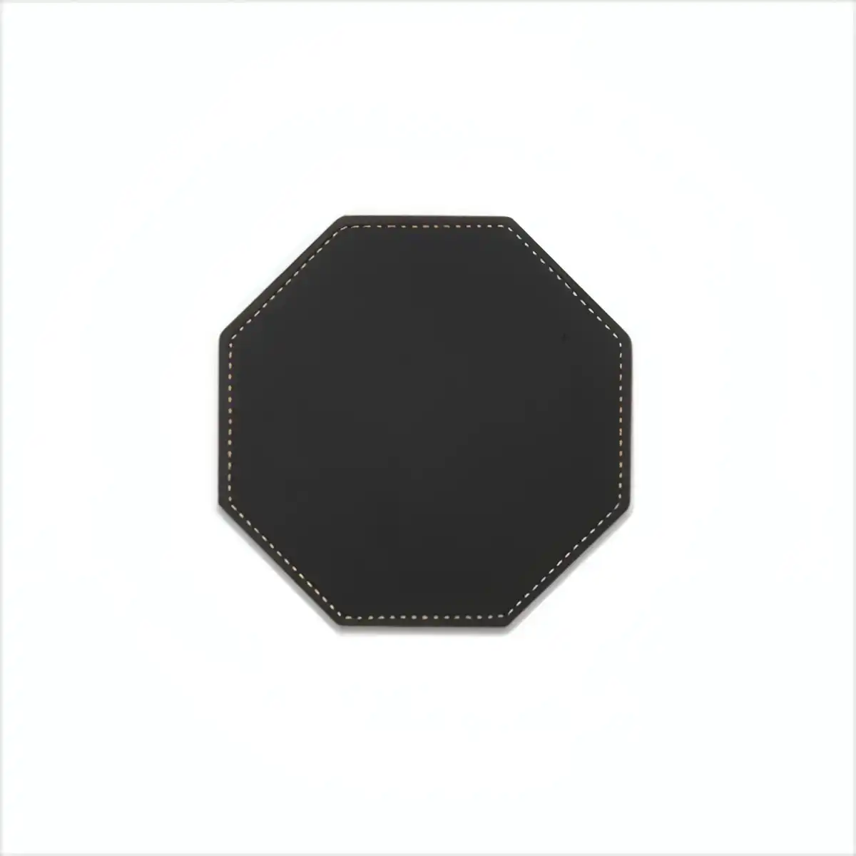 Elegant Leather Coaster Set with Holder alternate product angle