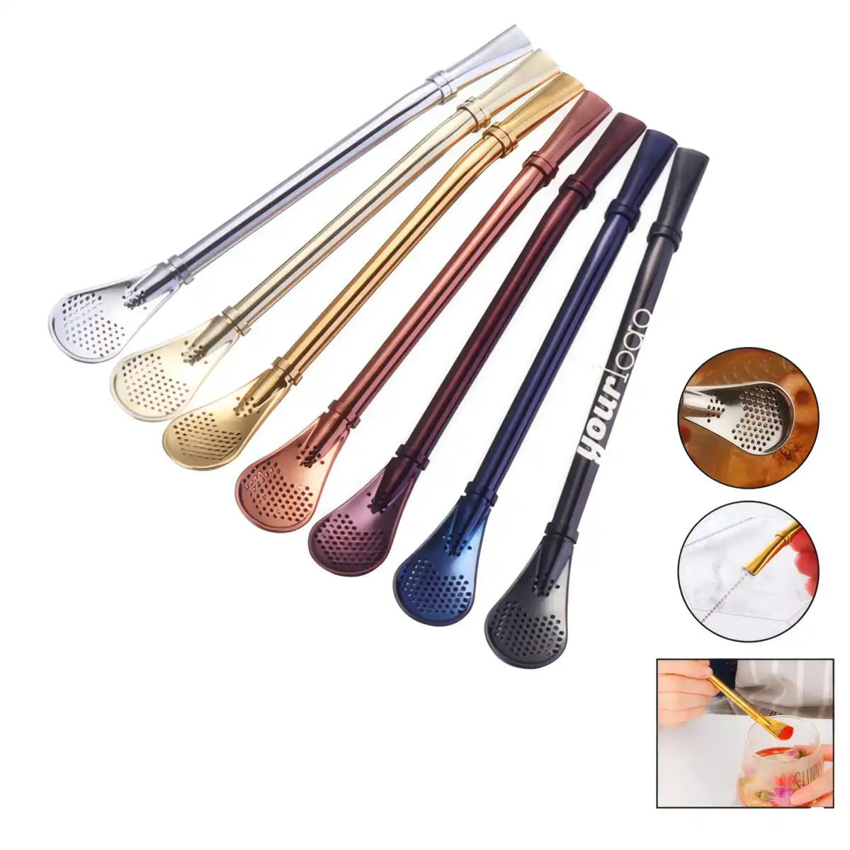 Premium Stainless Steel Spoon Straws product detail view