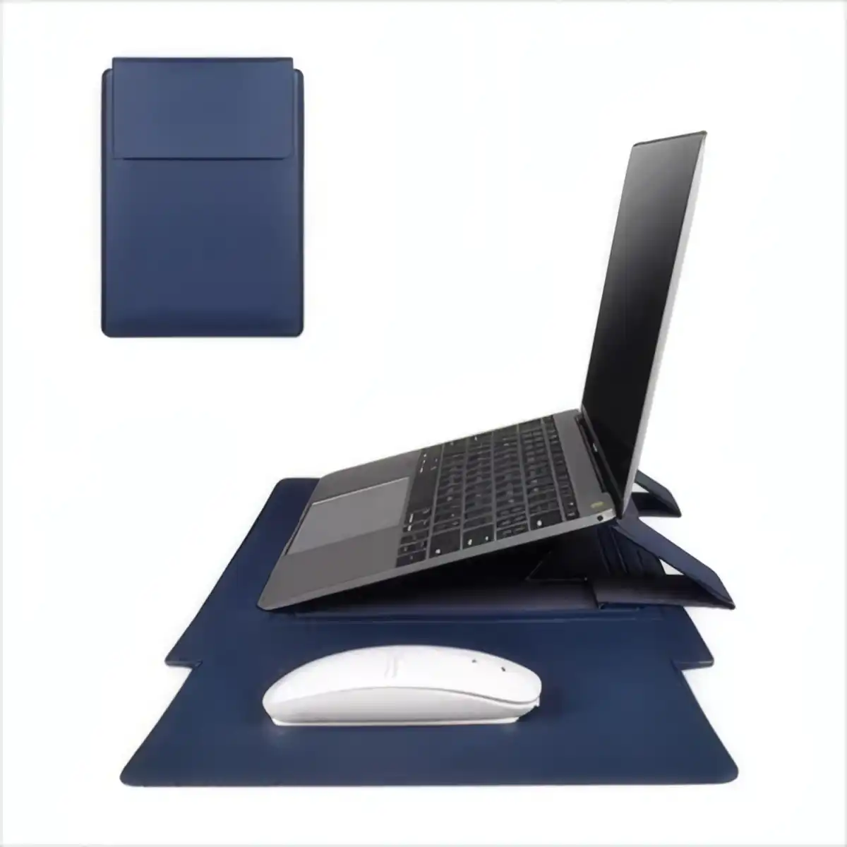 Durable Leather Laptop Sleeve Stand product close-up