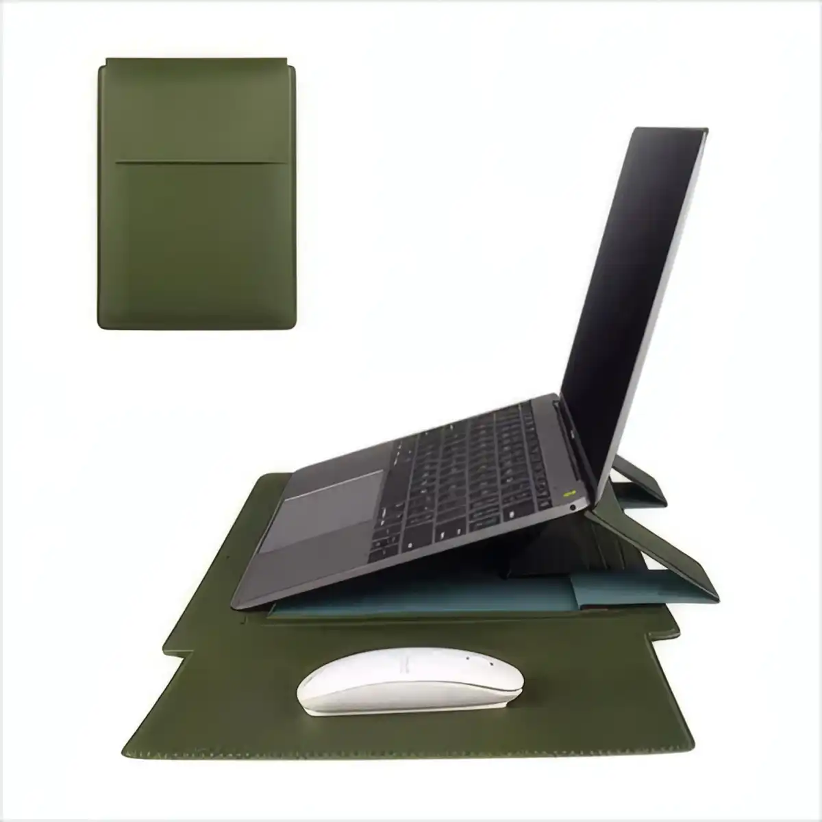Durable Leather Laptop Sleeve Stand additional product view