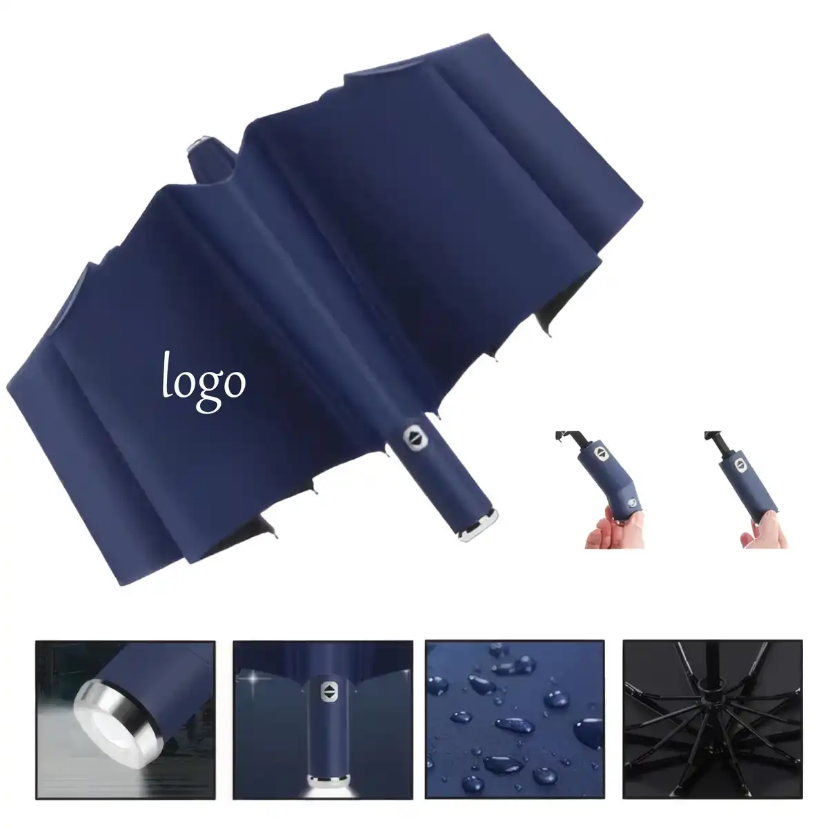 Windproof LED Umbrella with Auto Open