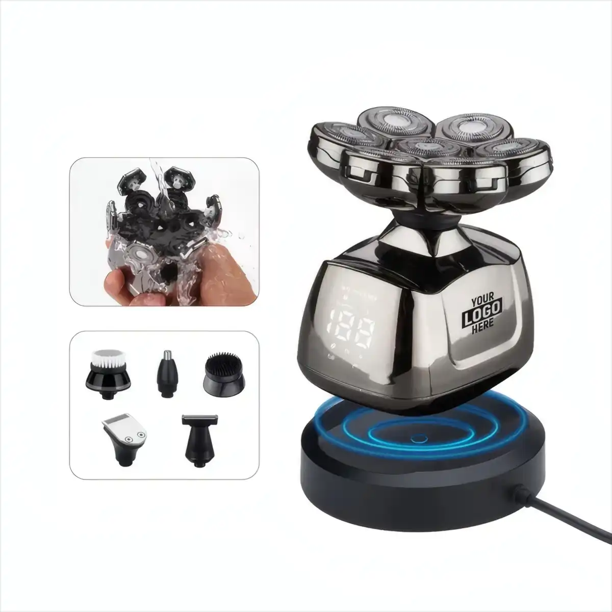 6D Rotary Electric Razor with LED