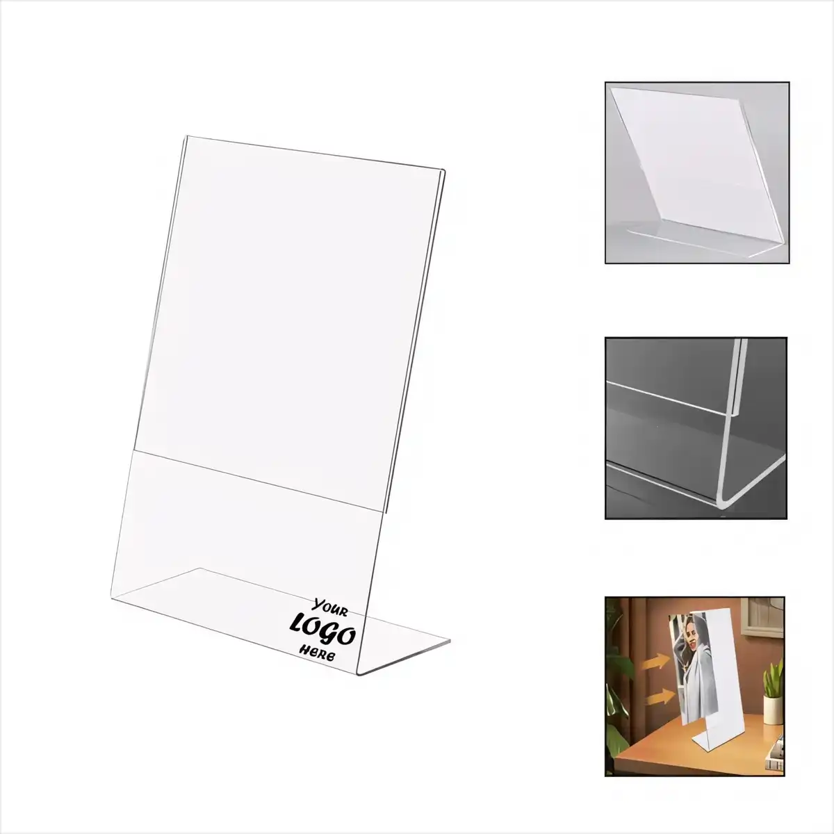 Acrylic Slant Sign Holder Display