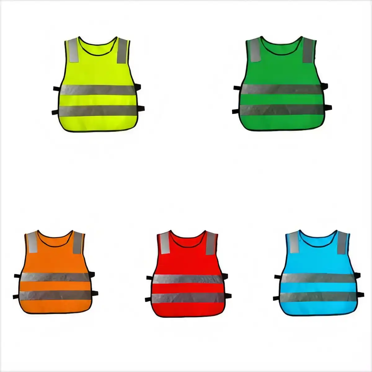 Kids Neon Safety Vest Reflective Stripe alternate product angle