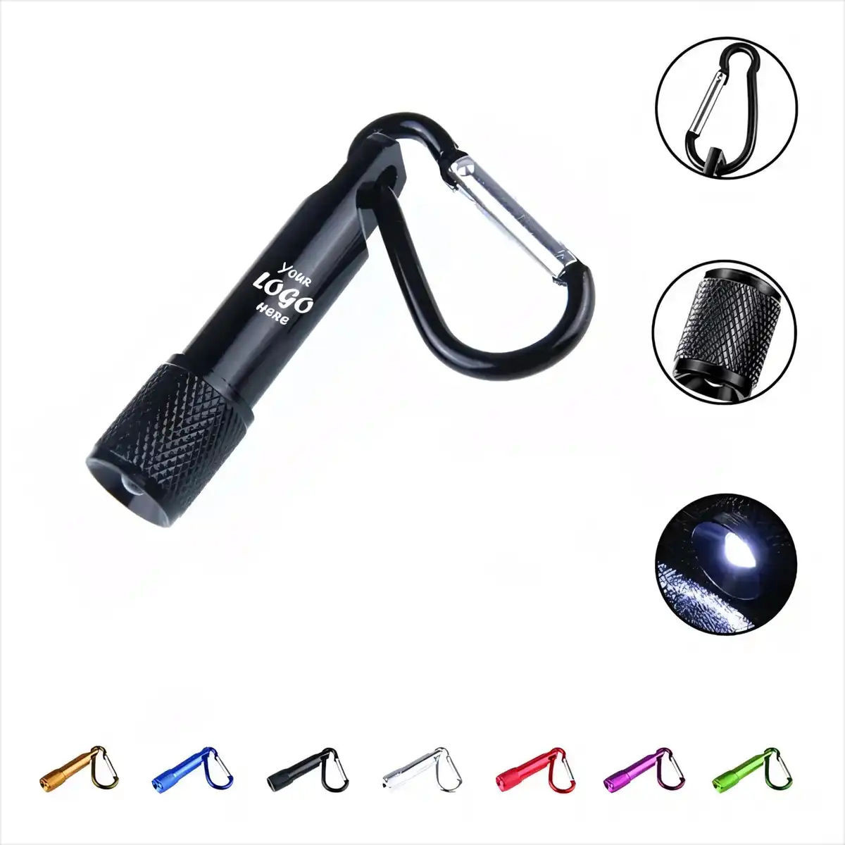 Aluminum Carabiner Flashlight Keychain