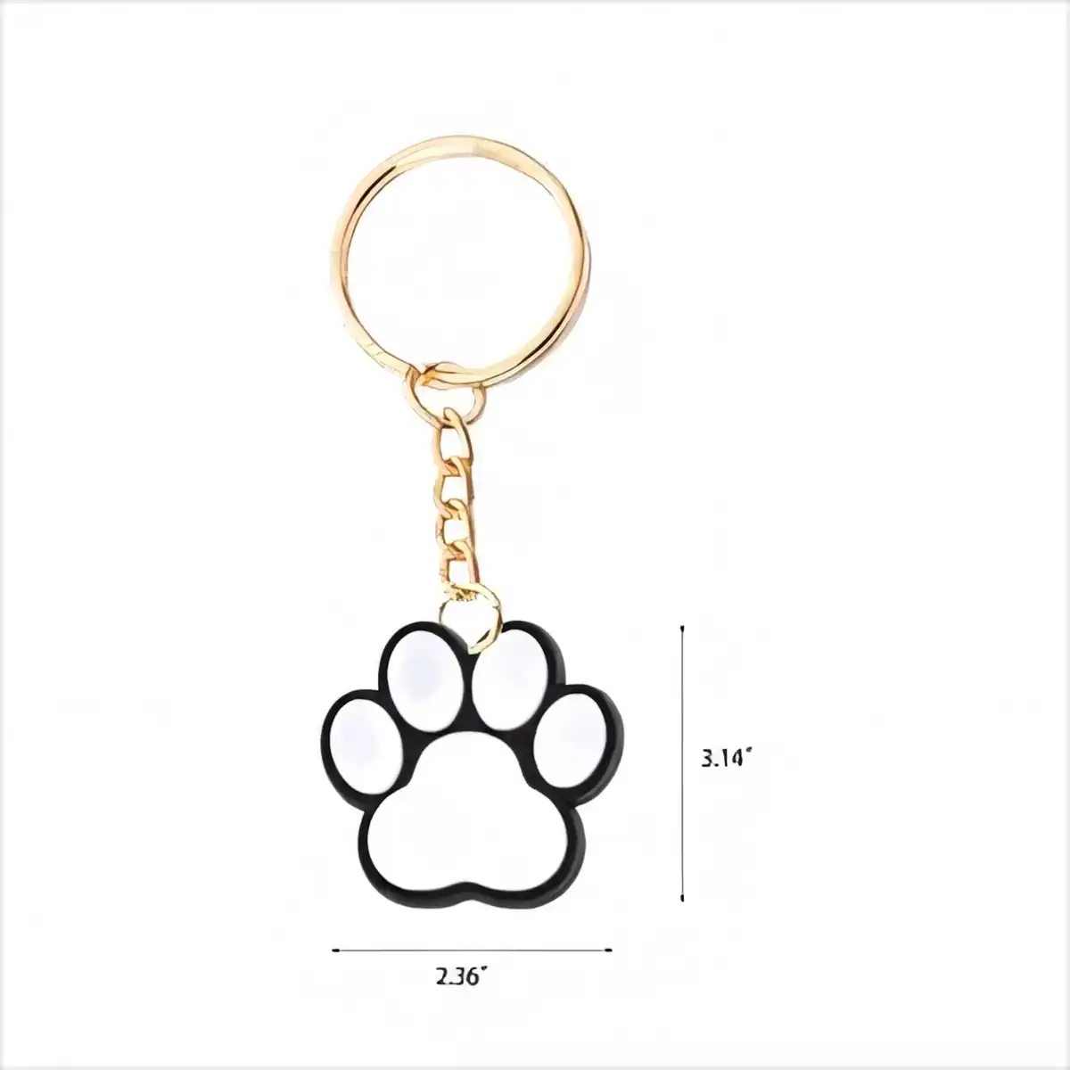 Paw Print Vinyl Key Tag product detail view