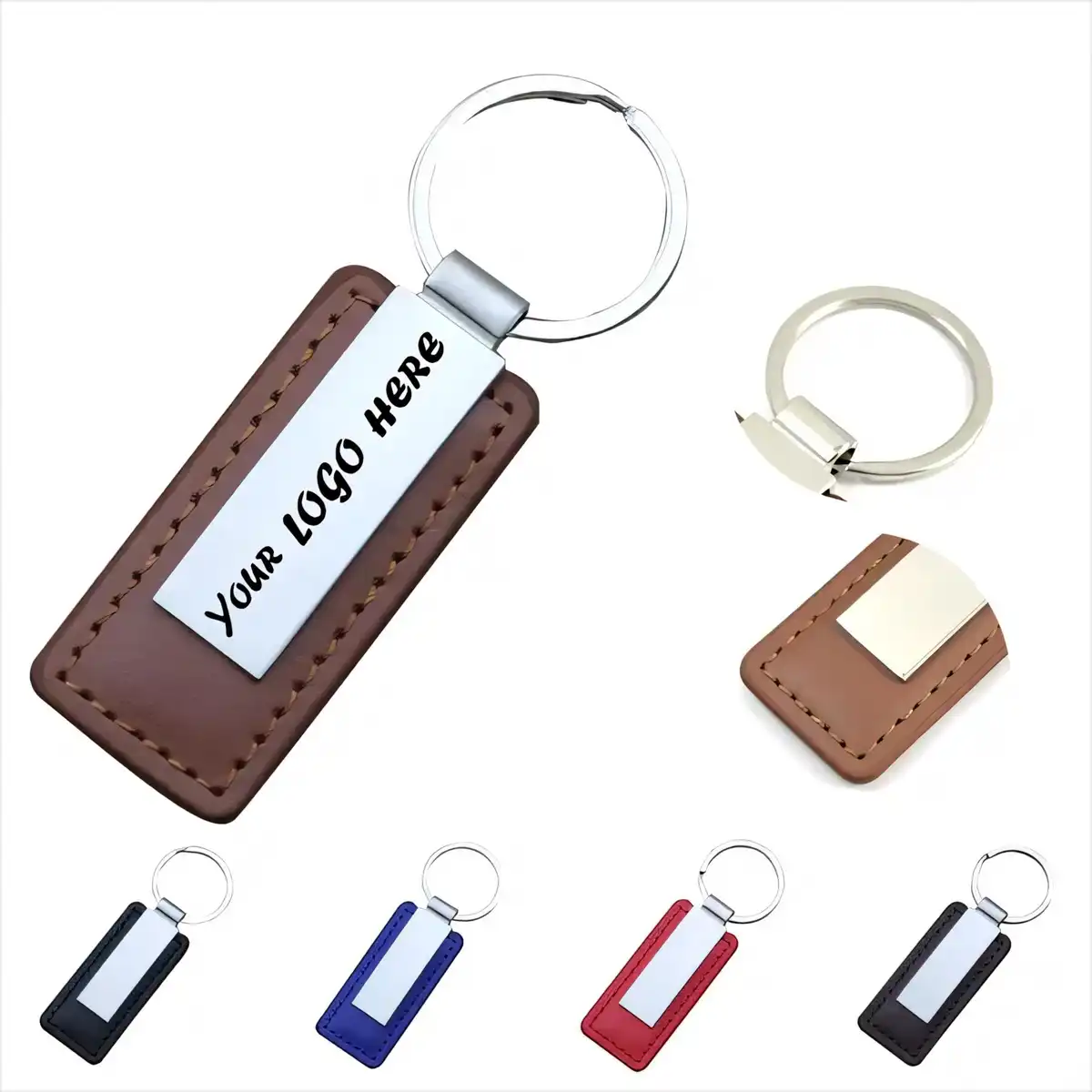 Luxury Leather Keychain Tag Engravable