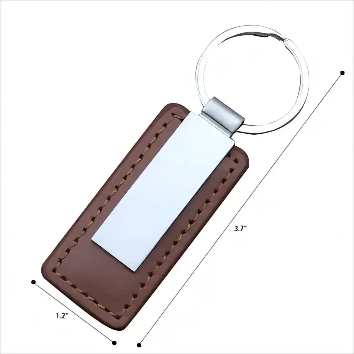 Luxury Leather Keychain Tag Engravable product detail view