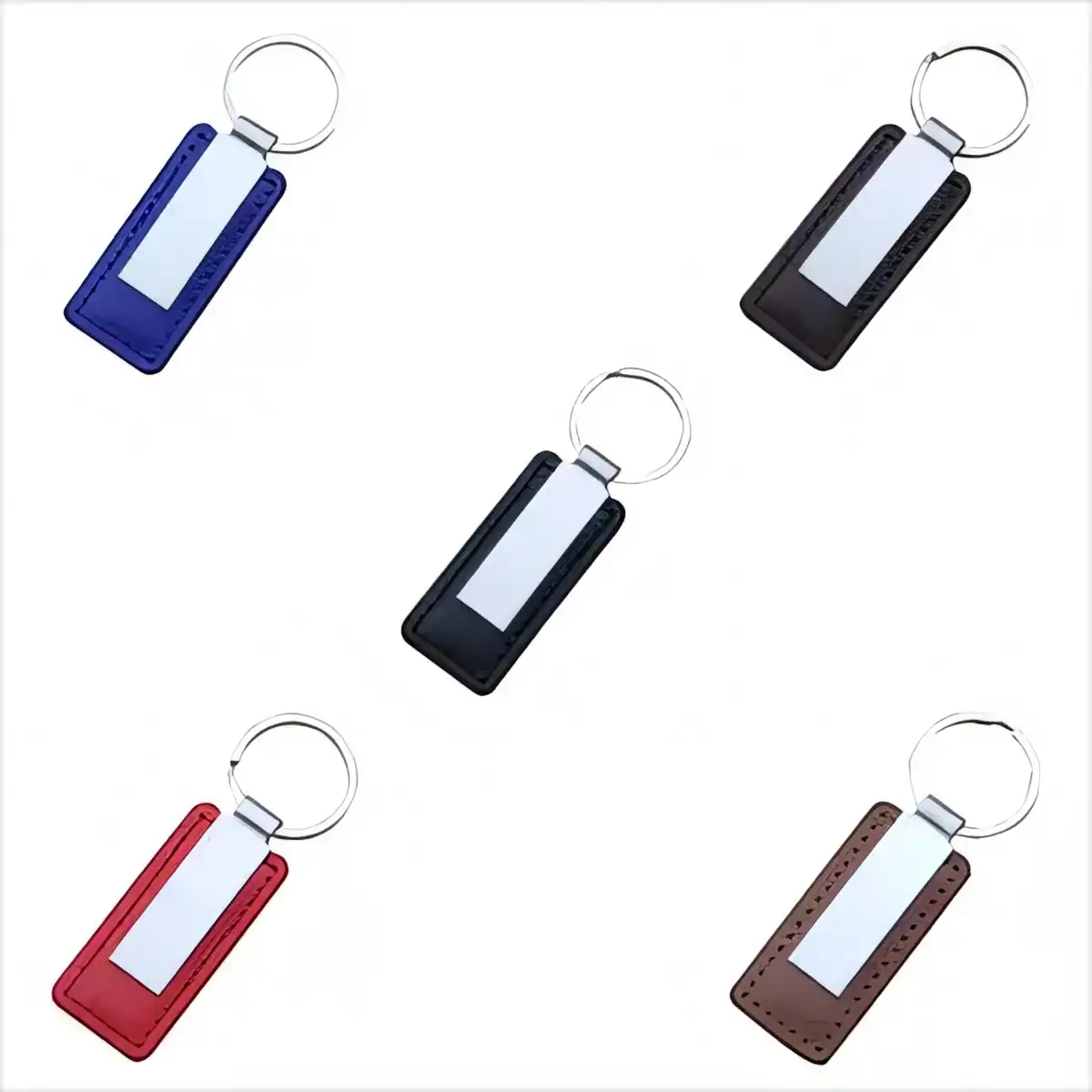 Luxury Leather Keychain Tag Engravable alternate product angle