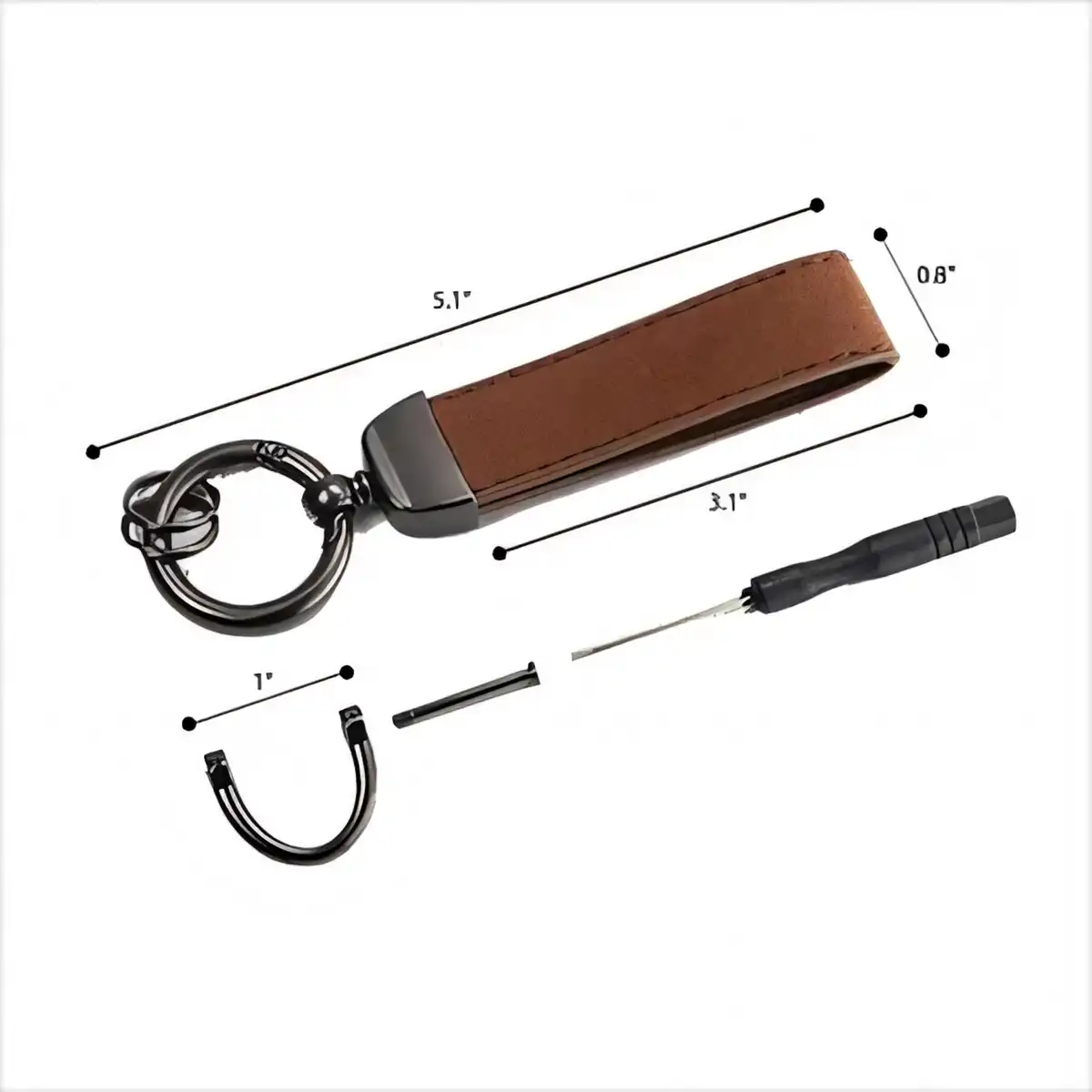 Suede Leather Belt Clip Keychain product detail view