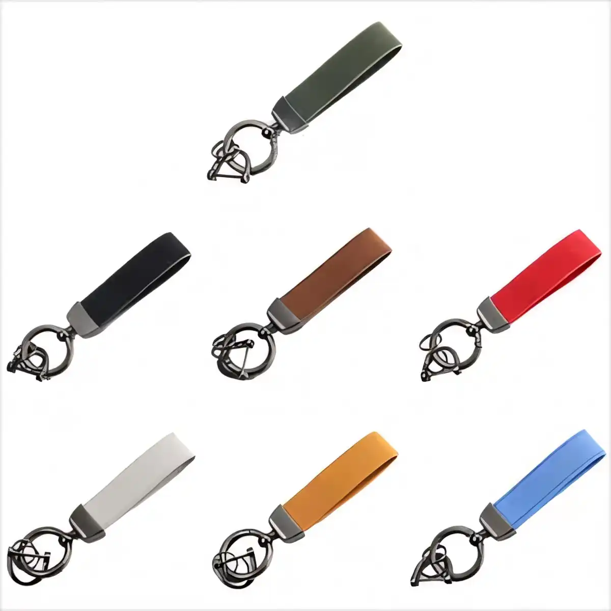 Suede Leather Belt Clip Keychain alternate product angle