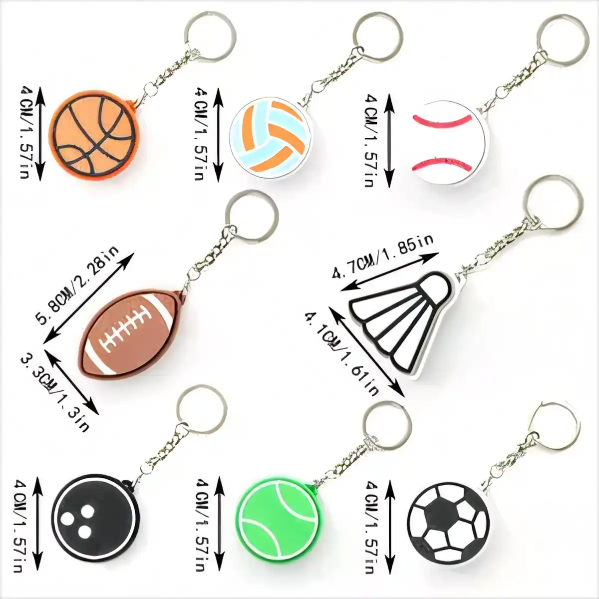 Tactile Sports Ball Keychain Fidget alternate product angle