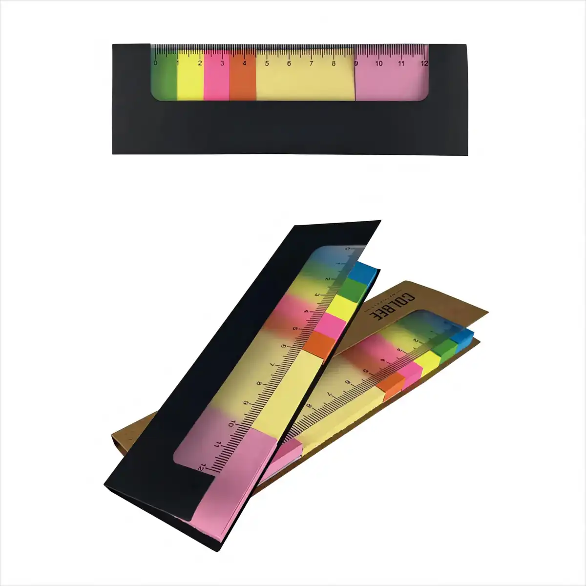 Neon Ruler Sticky Notes Set