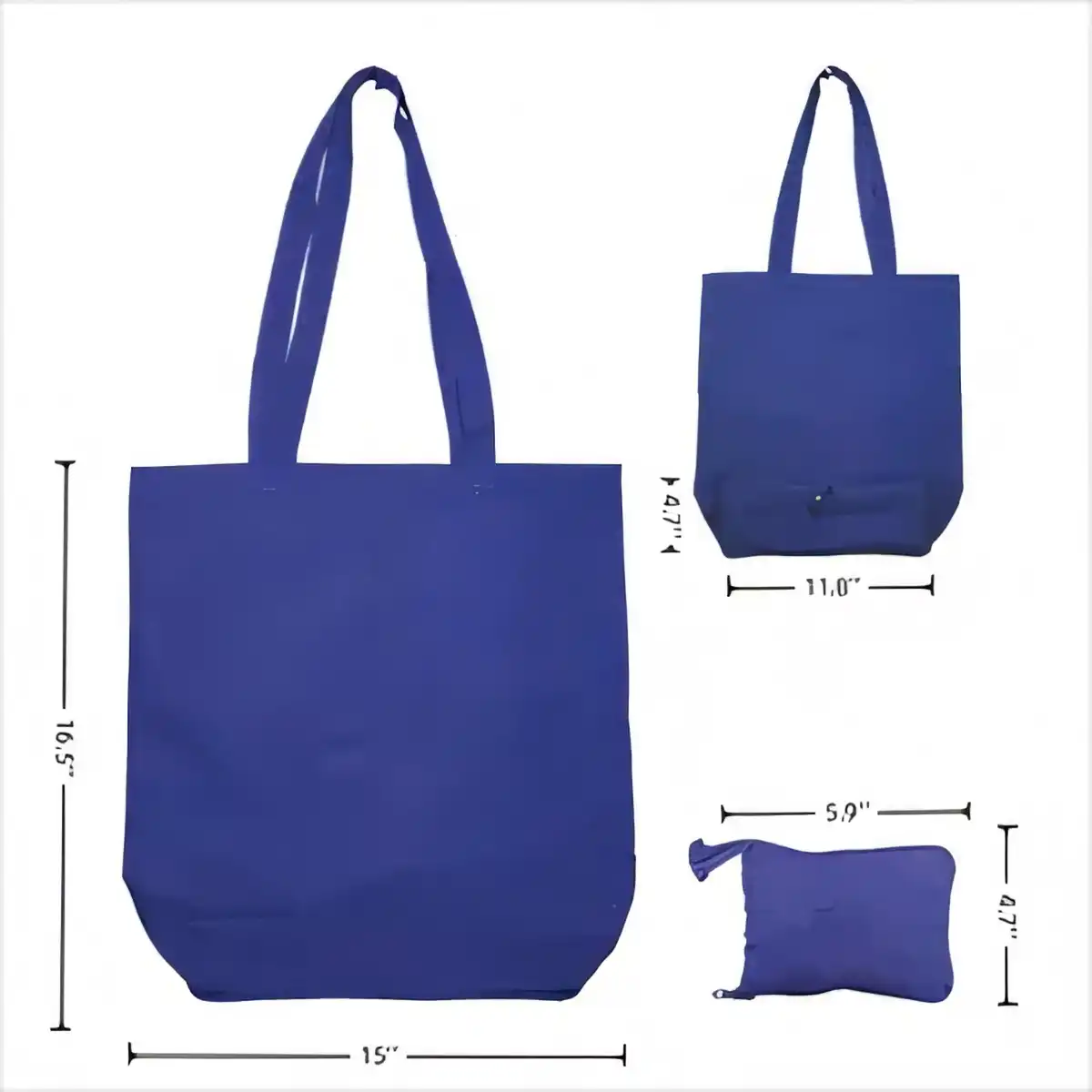 foldable cotton canvas tote bag product detail view