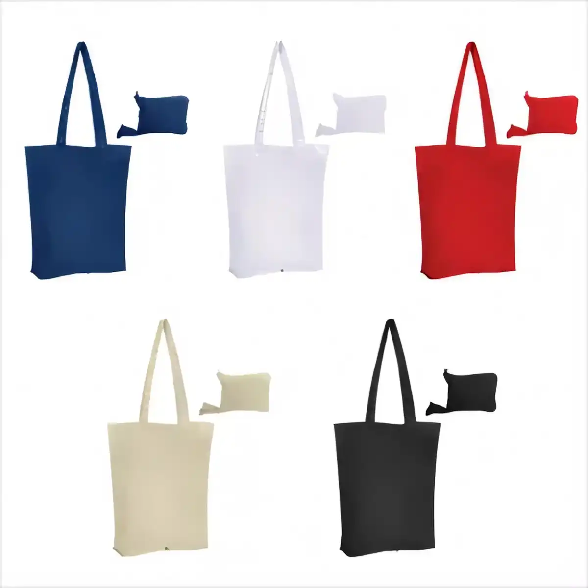 foldable cotton canvas tote bag alternate product angle