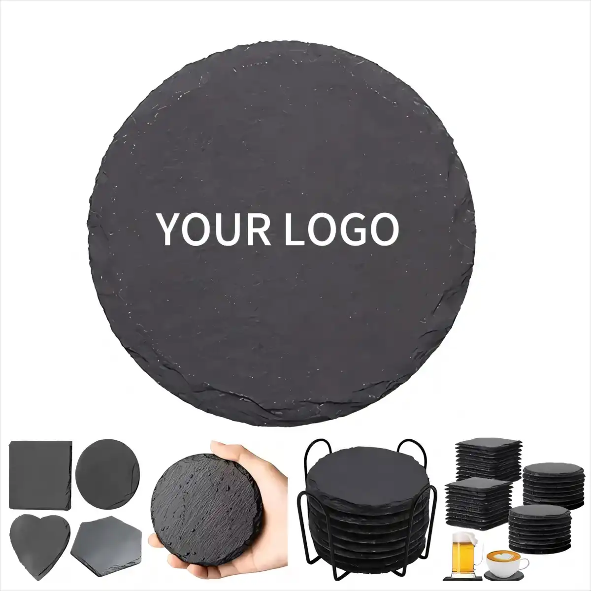 Rustic Slate Coaster Set