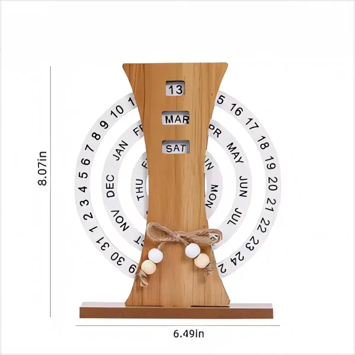 Wooden Perpetual Calendar Desk Decor product detail view