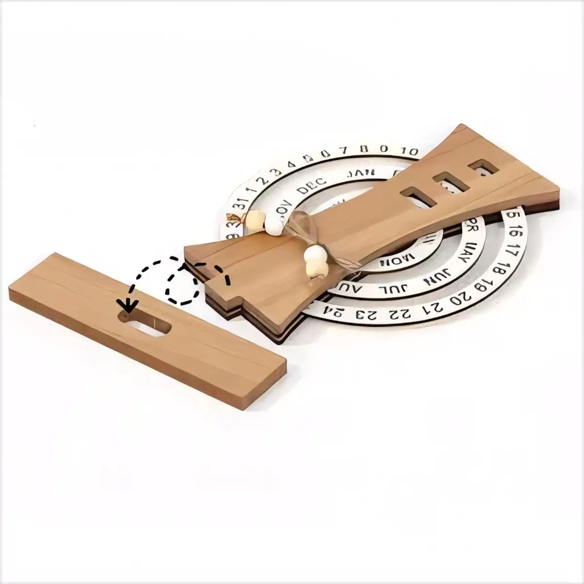 Wooden Perpetual Calendar Desk Decor alternate product angle