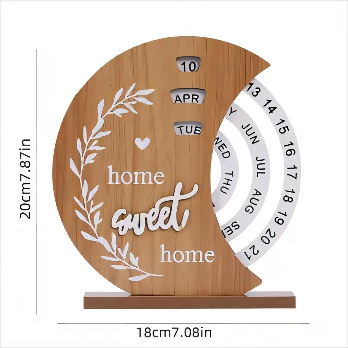 Rotating Wooden Desk Calendar alternate product angle