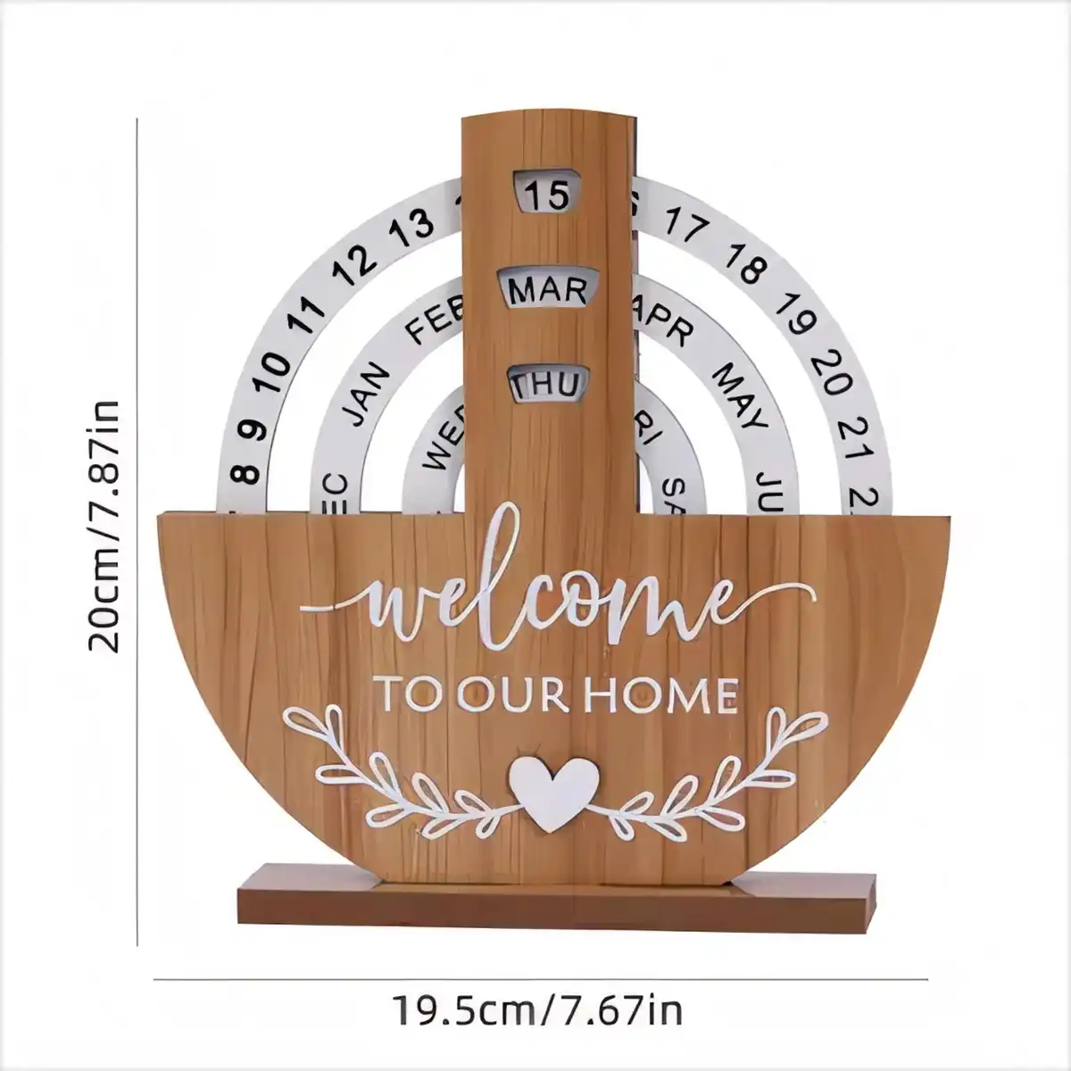 Rotating Wooden Desk Calendar product close-up